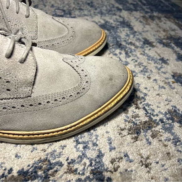 Cole Haan Gray Suede Wingtip Oxford Dress Shoes Size 10.5 - Picture 3 of 12